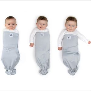 The Ollie Swaddle velcro stone grey newborn baby